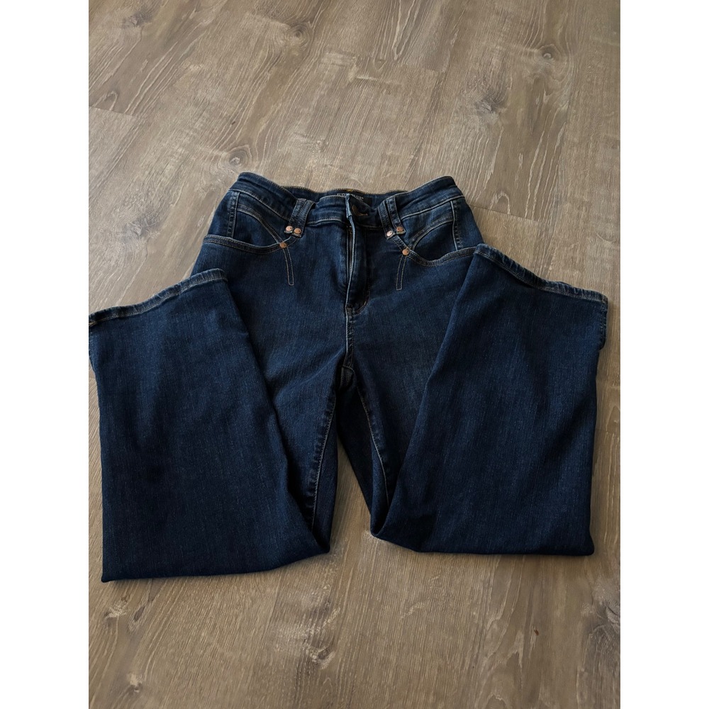 Judy Blue Los Angeles Dark‎ Wash Denim Cropped Jeans Sz 7/28